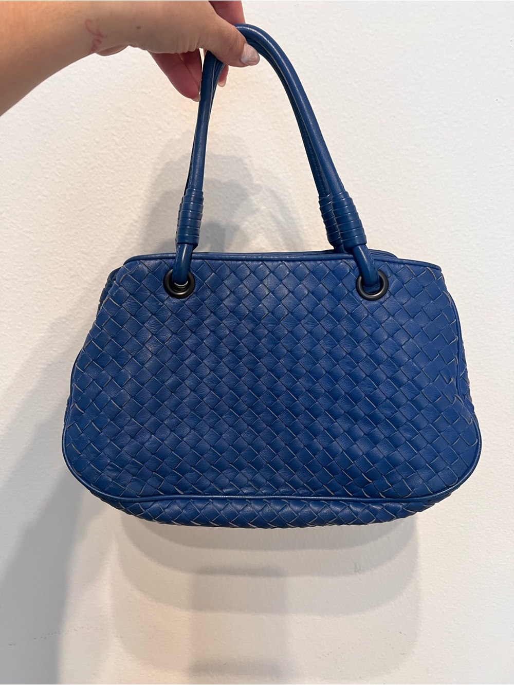 Bottega Veneta Cobalt Intrecciato Leather Tote